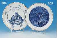 TELLER, MEISSEN, 2. WAHL, 2. HäLFTE 20. JH., PORZELLAN, UNTERGLASURBEMALUNG, D. 26 CM, GOLDRAND, DARST. DER HEILIGEN FAMILIE