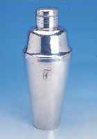 COCKTAILSHAKER, AMERIKA UM 1910/20, STERLINGSILBER, CA. 475 G, HAMMERSCHLAGVERZ., BESITZERINITIALE T, H CA. 25.5 CM
