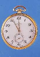 MOVADO HERRENTASCHENUHR LEPINE, REF.-NR. 3715, SCHWEIZ UM 1930, GG 750/000, RAND KAN- NELIERT, VERS. BLATT, KL. SEK. VERT., VERG. ...