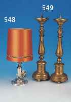 TISCHLAMPE, GEMARKT HEIDELBERG, WOHL 70ER JAHRE, SILBERFUß, NICHT GEFüLLT, H. 41 CM, STOFFSCHIRM VERSCHMUTZT, FUNKT. NICHT ...