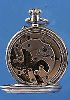 LONGINES TASCHENUHR LEPINE, SCHWEIZ UM 1890,NEUTR. 2.GEH. 800ER SILBER BER., EMAILBL. IM AUßENBER. L. BESCH., VERG. 2/3 PLATINENWERK, 15 ST., ...