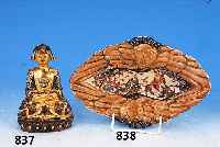 BUDDHASKULPTUR, MONGOLEI, UM 1920/30, BRONZE, Z.T. VERGOLDET, H. 12 CM, RüCKSEITIG BEZEICHNET
