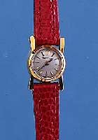 LE COULTRE DAMENARMBANDUHR BACKWINDER, REF.-NR. 769456A, SCHWEIZ UM 1952, RUNDANKERW., 17 ST., SCHR.-UNR., FLACHSPIR., AUFZUG U. ZEIGER-ST. AM ...