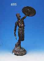 BRONZEFIGUR, UM 1900/10, SIGN. P. PHILIP- PE, KLASSISCHER GRIECHISCHER KRIEGER MIT SCHWERT U. RELIEF. SCHILD (VERSCHRAUBUNG SEK.), ...