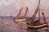 HENTSCHKE, HANS, BREMERHAVEN, 1889 - 1969, SEGELSCHIFFE AUF HOHER SEE, ÖL/HARTFASER, L. U. SIGN., MAßE 41 X 56 CM, R.