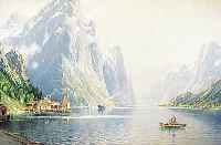 BERTOLD C., KüNSTLER DES 19./20. JH., FRACHTSCHIFF UND FISCHERBOOTE IN EINEM NOR- WEGISCHEN FJORD, ÖL/LWD., SIGN., 70 X 100 CM, R.