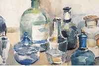 DELL, ADI, *1890 DüSSELDORF- 1977, DEUTSCHERMALER, GRAPHIKER UND AQUARELLIST. SCHüLER VON WILHELM TRüBNER, HIER: STILLEBEN MIT ...