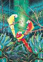 MATHIEU, FRANTZ, *1967 PENTIONVILLE/HAITI, MALTE ANFANGS DIE WILDEN TIERE DES DSCHUNGELS,WANDTE SICH DANN ABER DER DARSTELLUNG DER VO- GELWELT ZU, ...