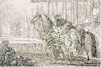 2 BLATT KUPFERSTICHE, MIT PRACHTVOLLEN PFERDEDARSTELLUNGEN V. J. E. RIDINGER, AUGS- BURG, CA. 1725: 1.) HAND PFERD EINES PASCHA, 26 X 33,5 ...