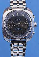 ERIDAS ARMBANDCHRONOGRAPH, REF.-NR. 118167, SCHWEIZ UM 1969, METALL HART VERCHR., EDELST.-BODEN GESCHR., NUTZSP., EDELST.-BAND SEK., ...