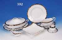 SPEISESERVICE F. 6 PERSONEN, ROSENTHAL, 30/40 ER JAHRE, PORZELLAN, KOBALTBLAUER RAND MIT GOLDBLäTTCHENDEKOR, BEST. AUS 6 TELLERN; 6 ...