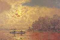 LORENZ, ERNST, GEB. 1872 MUROWANA, FLUßLANDSCHAFT IN DER DäMMERUNG, ÖL/LWD. EINE DRUCKSTELLE, SIGNIERT, 36 X 48 CM, R.