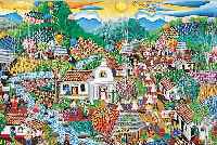 MAVIO, MARVIN, ZEITGEN. NICARAGUANISCHER KüNSTLER, VIELFIGURIGE STADTANSICHT, GOUACHE AUF MALKARTON, RE. U. SIGN. UND DAT. 1989, AUS DER ...