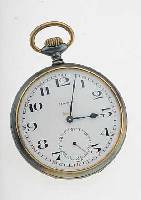DOXA HERRENTASCHENUHR LEPINE, SCHWEIZ UM 1910, STAHL BRüN., PERF. EMAILBL. SIGN., AUßENROT 13-24, ORIG. GEBL. STAHLZEIGER, CUV. M. VERG. U. ...