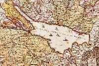 ALTKOLOR. KUPFERSTICHK. V. SEUTTER, CA. LACUS BODAMICUS VEL ACRONIUS CUM REGIONIBUS CIRCUMJACENTIBUS..., SEHR FEINE BODENSEEKARTE MIT DEN ...
