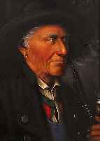 WAGNER, FRITZ, *1896 MüNCHEN - 1939, SCHüLERVON K. ROTH UND ROB. SEITZ IN MüNCHEN, BE- LIEBTER GENREMALER, HIER: OHRRING TRAGENDER MANN IN ...