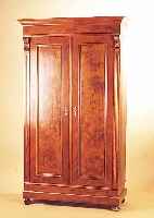 SCHRANK, GRüNDERZEIT, UM 1880/90, NUßBAUMFURNIER, ALTERSSCHäDEN, 200 X 117 X 57