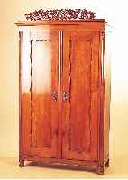 SCHRANK, ÖSTERREICH, UM 1860, KIRSCHBAUM MASSIV, 177 X 105 X 44 CM, ZERLEGBAR, ALTERSBEDINGT BESCHäDIGT, OHNE ...
