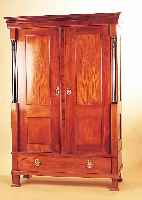 SCHRANK, WOHL ÖSTERREICH, 2. HäLFTE 19. JH., KIRSCHBAUM MASSIV, 189 X 130 X 55 CM, ZERLEGBAR, RESTAURIERT, ERGäNZUNGEN UND ...