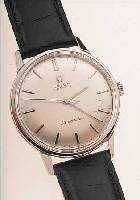 OMEGA HERRENARMBANDUHR SEAMASTER, REF.-NR. 165-002, SCHWEIZ UM 1967, EDELST., BODEN GE- SCHR., VERS. BLATT, WERK VERG., ZENTRALROTOR, 24 ST., KAL. ...