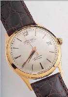 MONDAINE HERRENARMBANDUHR SUPERAUTOMATIK, REF.-NR. 1163, SCHWEIZ UM 1952, RG 750/000, BODEN U. GLASR. GEDR., BLATT REST., DATUM, ...