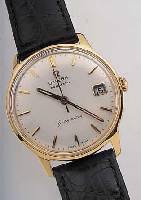 OMEGA HERRENARMBANDUHR SEAMASTER, REF.-NR. 166001, SCHWEIZ UM 1968, GG 750/000, BODEN GESCHR., BEI FERTIGST. WASSERGESCH., BLATT REST., WERK ...