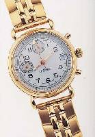 ROAMER ARMBANDCHRONOGRAPH, SCHWEIZ UM 1990, METALL HARTVERG. INCL. NEUTR. METALLBAND, STILTYP. UM 1940, RUNDGEH. M. BET. BANDANST., BEIDS. ...