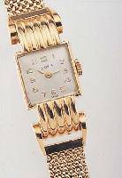 DOXA DAMENGOLDBANDUHR, SCHWEIZ/FRANKREICH UM1949, RG 750/000-GEH. INCL. RG-FLECHTBAND, BODEN GEDR., AUFWEND. GEH.-VERARB., BLATT REST., ...