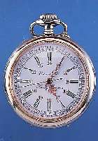 HENRY MARTENS HERRENTASCHENUHR COLOMBOPHILE 45, FRANKREICH UM 1910, ARGENTAN-GEH., AUßENGLATT, PERF. SELTENES EMAILBL. M. ROT AUSGE- SCHRIEBENER ...