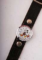 COMICUHR MICKEY MOUSE, REF.-NR. 47, SCHWEIZ UM 1968, METALL VERCHR., BODEN GEDR., ORIG.- KASTEN, WALT DISNEY PRODUCTION (BRADLEY), ...