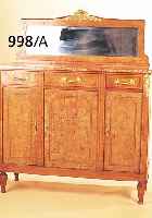 SPEISEZIMMER, FRANKREICH, UM 1900, AHORNFURNIER MIT BANDINTARSIEN, BEST. AUS ZWEI AUFSATZBUFFETS, EIN TISCH, ...