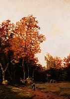 FEY, CARL, 1867 DüSSELDORF - 1930, ÖL/LWD., 60 X 50 CM, SPAZIERGäNGERIN IM BUCHENWALD, R.