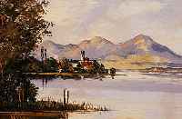 KöHRER, MüNCHEN, ÖL/HOLZ, 23,5 X 29,5 CM, FRAUENWöRTH IM CHIEMSEE, RAHMEN