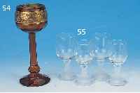 15 GLäSER, ROSENTHAL, 50/60ER JAHRE, FARBLOSES GLAS, FUß MATTIERT, H. 11/12 CM, EIN GLAS AM RAND BEST.