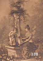 DREI LITHOPHANIEN, THüRINGEN, UM 1900, PORZELLAN, VERSCHIED. ALLEGORISCHE DARSTEL- LUNGEN, WIE MäDCHEN MIT PUTTI IN PARKLAND- SCHAFT, ...