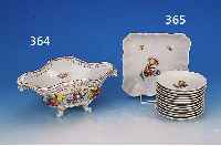 OBSTSET, DRESDEN, 20ER JAHRE, PORZELLAN, 17.5 X 17 CM UND D. 12 CM