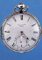 W. BENT HERRENTASCHENUHR LEPINE, REF.-NR. 2140, ENGLAND UM 1864, STERLINGSILBER, HALL- MARK VON LONDON, SCHLüSSELAUFZUG, 2-TEIL. EMAILBL. ...