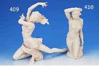 PORZELLANFIGUR, ROSENTHAL, 50ER JAHRE, SIGNIERT KAESBACH, BISKUITPORZELLAN, HOCKENDER WEIBLICHER AKT, H. CA. 24,5 CM