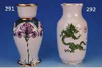 VASE, MEISSEN, UM 1900, 2. WAHL, PORZELLAN, GRüNER DRACHENDEKOR, H. CA. 36 CM, GOLDRAND