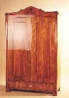 SCHRANK, DEUTSCH, UM 1850, KIRSCHBAUMFURNIER, POLIERT, 178.5 X 115 X 52 CM