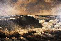 UMKREIS GUSTAVE COURBET, (1819-1877), BRANDUNGSWELLE, ÖL/LWD, UNSIGNIERT, CA. 70 X 100 CM