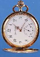 SYSTEM GLASHÜTTE HERRENTASCHENUHR SAVONETTE, REF.-NR. 179146, SCHWEIZ UM 1908, ROSE-G. 585/000, PERF. EMAILBL. SIGN., ZEIGERSTELL- SCHIEBER ...