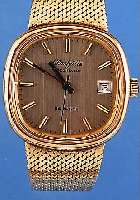 GLASHÜTTE HERRENARMBANDUHR, SPEZIMATIC, METALLGEH. U. EDELST.-BAND HARTVERG., EDEL- ST.-BODEN AUFGEDR., ZENTRALSEK., DAT., 26 ...