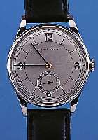 ULYSSE NARDIN HERRENARMBANDUHR, REF.-NR. 611164/300, SCHWEIZ UM 1956, EDELST., BODEN U. GLASR. GEDR., BLATT REST., 17 ST., RUNDAN- KERW., ...