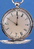 SPINDELHERRENTASCHENUHR SAVONETTE, ENGLAND UM 1834, 925ER SILBER, HALLMARK LONDON, SIGN. CHARLES WESTON, EMAILBL., STAUBSCHUTZ, ANTRIEBüBER KETTE ...