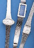 KONVOLUT: 4 DUGENA DAMENARMBANDUHREN, ALLE 835ER SILBER RODH., ALLE VERSCH. DESIGNS, UN- GETR. LAGERW., ZWISCHEN 1970 U. 1974, 1X AM BANDANS. M. ...