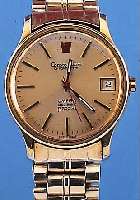 OMEGA HERRENARMBANDUHR CONSTELLATION, SCHWEIZ UM 1968, METALL M. GG-AUFLAGE, EDEL- ST.-SCHR.-BODEN, ORIG.-EDELST.-BAND M. GG- AUFLAGE ...