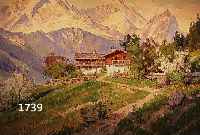 RETZLAFF, E.C.W., BERLIN 1898-1976. BAUERNHOF IM GEBIRGE, ÖL/LWD, RE. U. SIGN., KLEINERE ALTERSBEDINGTE FARBABSPLITTERUNGEN, CA. 80 X 120 CM, R.