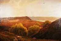 RASMUSSEN, J., DATIERT RYE 1932, WEIDENDE SCHAFE IN HüGELIGER MOORLANDSCHAFT, ÖL/LWD. RE. U. SIGN. UND DAT., CA. 66 X 105CM,R.