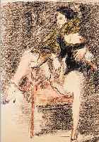 BEHRENDT-CORINTH, CHARLOTTE, EHEFRAU DES LOVIS CORINTH, FARBLITHOGRAPHIE AUS DER MAPPE ANITA BERBER, GURLITT PRESSE BERLIN 1919, ...